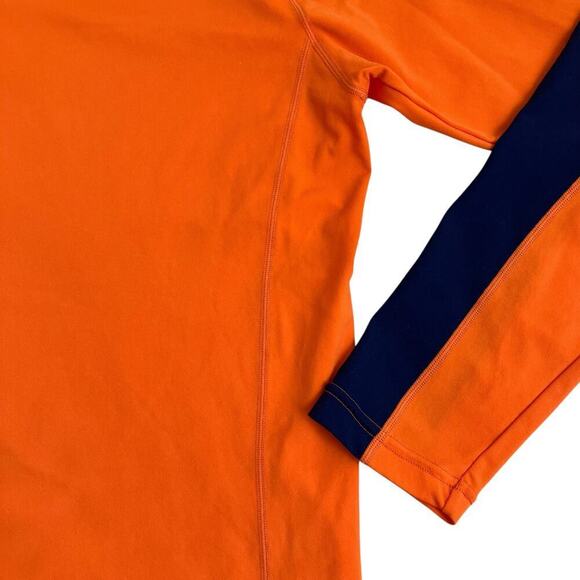 Coolibar Mens Sz M UPF 50+ Aqua Suntect Rashguard Long Sleeve Shirt Orange Navy - Picture 15 of 16